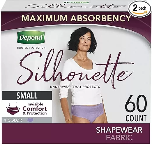 depend silhouette maximum absorbency incontinence underwear