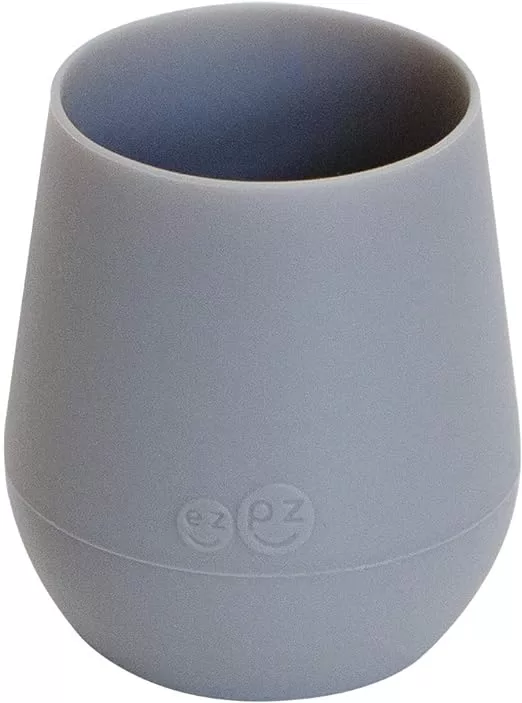 A small grey silicone open cup